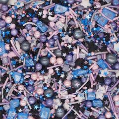 Fancy Sapphire - Gluten Free Nuts Free Sprinkels Mix Cake Decoration (Top 14 Allergen Free, Naturally Sourced Ingredients, Plant-based, Clean Label Free From GMO, Hydrogenated Fat, Palm oil, Certified Vegan, BRC, Kosher, Halal & FDA)