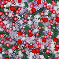 Holly Berry - No Gluten No Dairy Clean Lable Sprinkles Mix Cake Decor (Top 14 Allergen Free, Naturally Sourced Ingredients, Plant-based, Free From GMO, Hydrogenated Fat, Palm oil, Certified Vegan, BRC, Kosher, Halal & FDA)