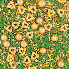 Jingle Bells - Dairy Free Natural Ingredients Sprinkles Mix For Cake (Top 14 Allergen Free, Plant-based, Clean Label Free From GMO, Hydrogenated Fat, Palm oil, Certified Vegan, BRC, Kosher, Halal & FDA)