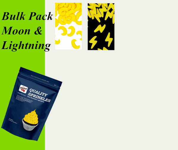 Bulk Pack Confetti Moon & Lightning - No Nuts No Soya Halal Sprinkles