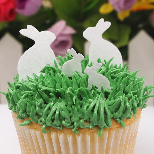 Precut White Edible Wafer Rabbit - Dairy Free Vegan Cake Decoration