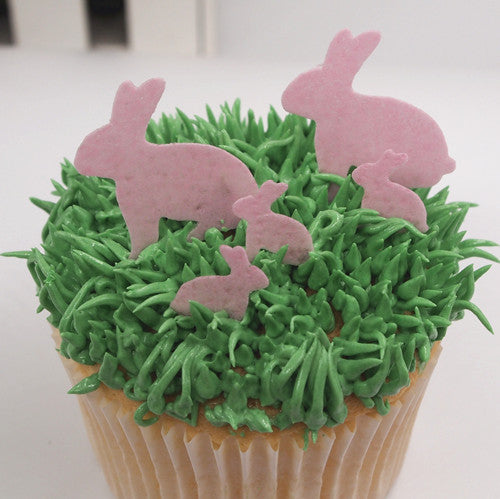 Precut Pink Edible Wafer Rabbit - Natural Ingredient Cake Decoration
