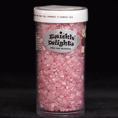 Shimmer Pink Sparkling Sugar - Soya Free Halal Certified Sprinkles (Top 14 Allergen Free, Naturally Sourced Ingredients, Plant-based, Clean Label Free From GMO, Hydrogenated Fat, Palm oil, Vegan, BRC, Kosher & FDA)