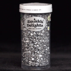 Silver Sparkling Sugar - Dairy Free Soya Free Vegan Sprinkles For Cake (Top 14 Allergen Free, Naturally Sourced Ingredients, Plant-based, Clean Label Free From GMO, Hydrogenated Fat, Palm oil, BRC, Kosher, Halal & FDA)