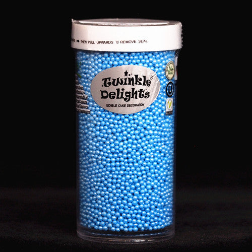 Shimmer Blue Nonpareils - Gluten Free Halal Sprinkles Cake Decoration