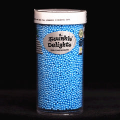 Shimmer Blue Nonpareils - Gluten Free Halal Sprinkles Cake Decoration (Top 14 Allergen Free, Naturally Sourced Ingredients, Plant-based, Clean Label Free From GMO, Hydrogenated Fat, Palm oil, Certified Vegan, BRC, Kosher & FDA)