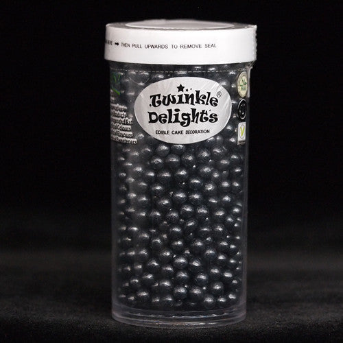 Shimmer Black 4mm Pearls - Soya Free Kosher Sprinkles Cake Decoration