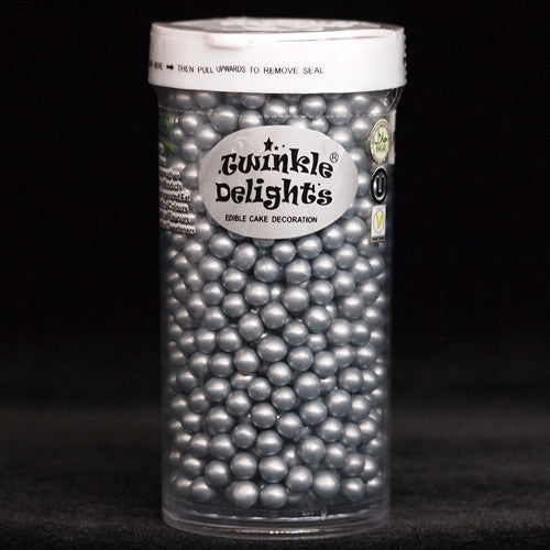 Silver 4mm Pearls - Dairy Free Kosher Certified Sprinkles For Cake