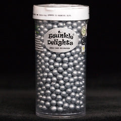 Silver 4mm Pearls - Dairy Free Kosher Certified Sprinkles For Cake (Top 14 Allergen Free, Naturally Sourced Ingredients, Plant-based, Clean Label Free From GMO, Hydrogenated Fat, Palm oil, Vegan, BRC, Halal & FDA)