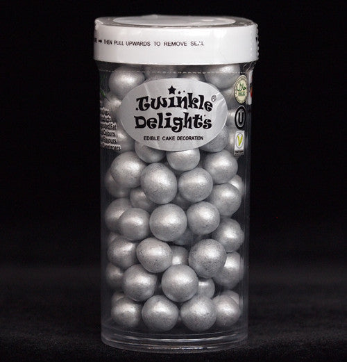 Silver 8mm Pearls - No Nut Kosher Certified Sprinkles Cake Decoration