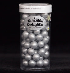 Silver 8mm Pearls - No Nut Kosher Certified Sprinkles Cake Decoration (Top 14 Allergen Free, Naturally Sourced Ingredients, Plant-based, Clean Label Free From GMO, Hydrogenated Fat, Palm oil, Vegan, BRC, Halal & FDA)