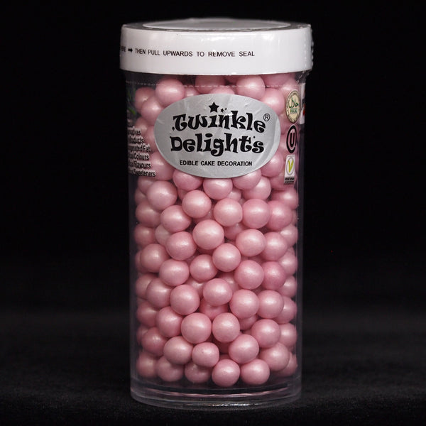 Shimmer Pink 6mm Pearls - Dairy Free Nut Free Halal Sprinkles for Cake