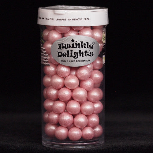 Shimmer Pink  8mm Pearls - No Nut Dairy Free Halal Sprinkles For Cake