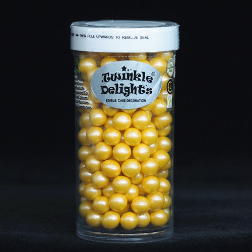 Shimmer Yellow 6mm Pearls - Soya Free Clean Label Sprinkles Cake Decor