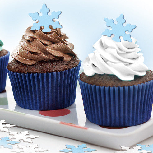 2"  Edible Wafer Blue Snowflake - Dairy Free Vegan Cake Decoration