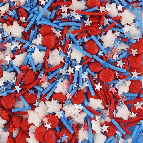 Patriotic Party - Nuts Free Kosher Certified Sprinkles Blend For Cake