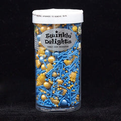 Royal Blue Party - No Gluten Kosher Certified Sprinkles Blend For Cake (Top 14 Allergen Free, Naturally Sourced Ingredients, Plant-based, Clean Label Free From GMO, Hydrogenated Fat, Palm oil, Vegan, BRC, Halal & FDA)