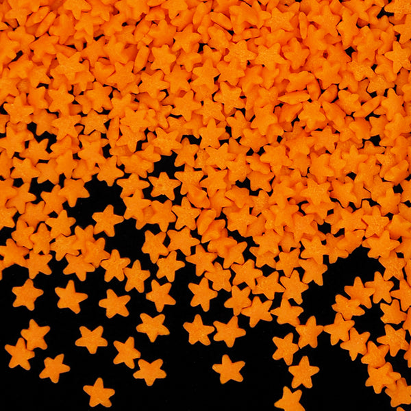 Orange Confetti Star - Gluten Free Natural Ingredients Vegan Sprinkles