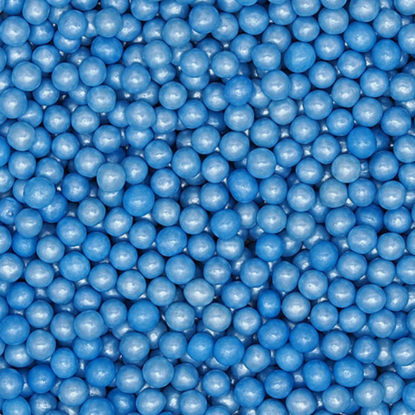 Shimmer Blue 4mm Pearls - Gluten Free Clean Label Sprinkles For Cakes