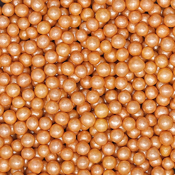 Shimmer Orange 4mm Pearls - No Gluten No Nut Sprinkles Cake Decoration