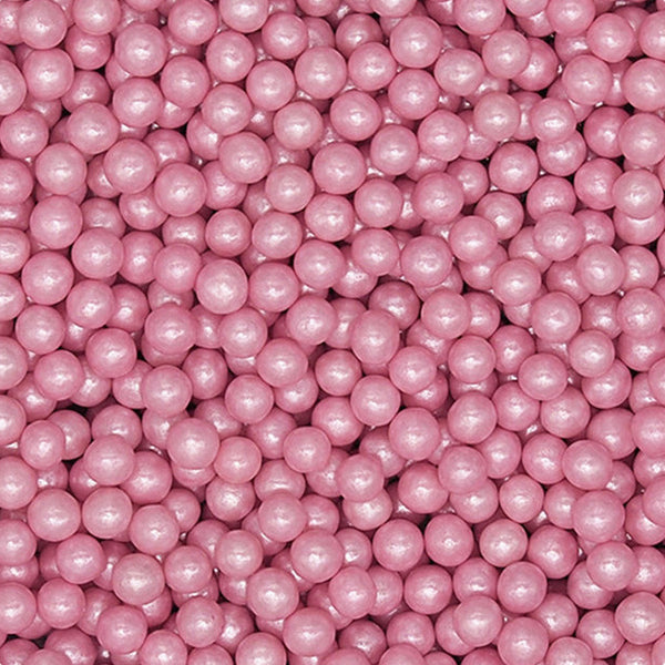 Shimmer Pink 4mm Pearls - Nuts Free Halal Sprinkles Cake Decorating