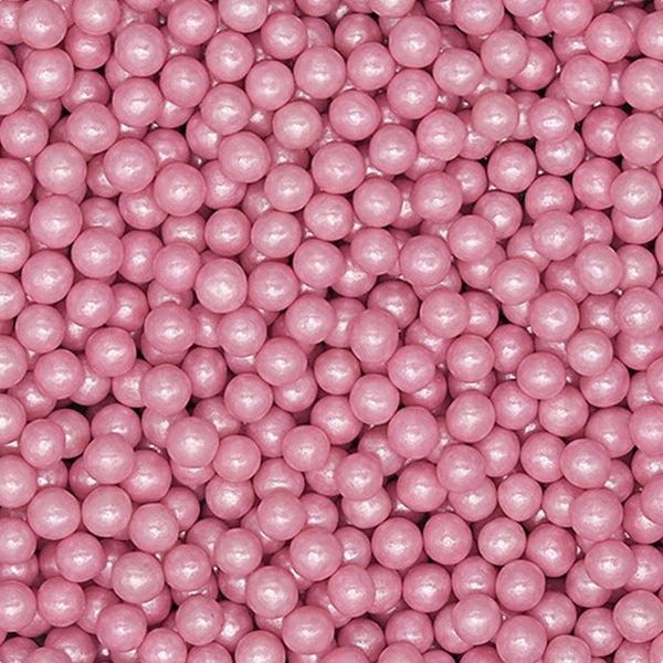 Shimmer Pink 4mm Pearls - Nuts Free Halal Sprinkles Cake Decorating