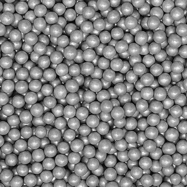 Silver 4mm Pearls - Dairy Free Kosher Certified Sprinkles For Cake