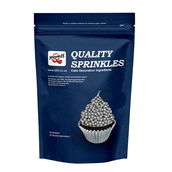 Silver 4mm Pearls - Dairy Free Kosher Certified Sprinkles For Cake