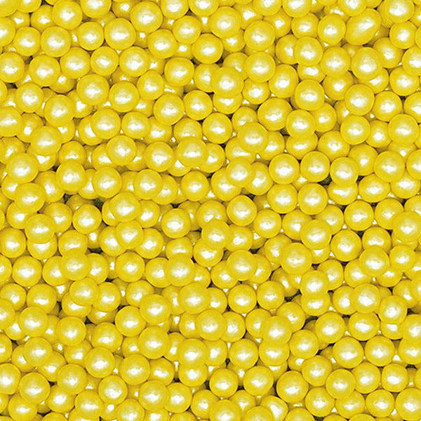 Shimmer Yellow 4mm Pearls - Gluten Free Natural Ingredients Sprinkles