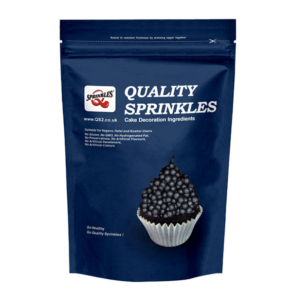 Shimmer Black 6mm Pearls - No Soya Kosher Certified Sprinkles For Cake