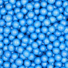 Shimmer Blue 6mm Pearls - Soya Free Halal Certified Sprinkles For Cake (Top 14 Allergen Free, Naturally Sourced Ingredients, Plant-based, Clean Label Free From GMO, Hydrogenated Fat, Palm oil, Vegan, BRC, Kosher & FDA)