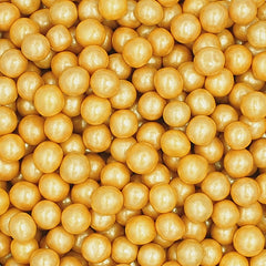 Gold 6mm Pearls - Gluten Free Nut Free Vegan Sprinkles Cake Decoration (Top 14 Allergen Free, Naturally Sourced Ingredients, Plant-based, Clean Label Free From GMO, Hydrogenated Fat, Palm oil, BRC, Kosher, Halal & FDA)
