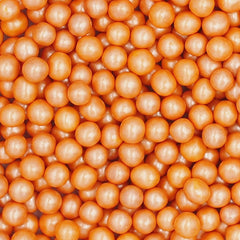 Shimmer Orange 6mm Pearls - Nuts Free Natural Ingredients Sprinkles (Top 14 Allergen Free, Plant-based, Clean Label Free From GMO, Hydrogenated Fat, Palm oil, Certified Vegan, BRC, Kosher, Halal & FDA)