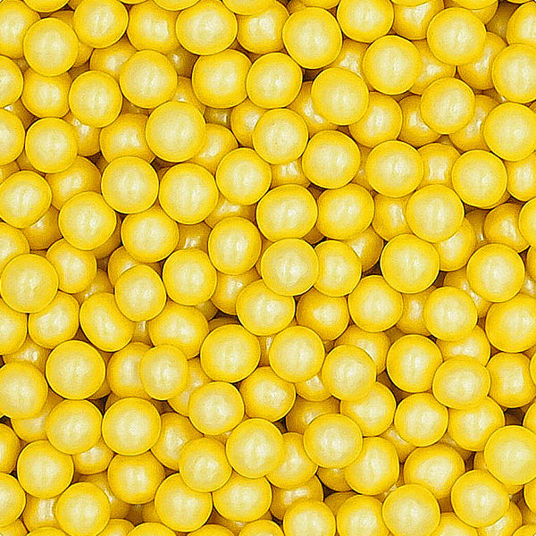 Shimmer Yellow 6mm Pearls - Soya Free Clean Label Sprinkles Cake Decor