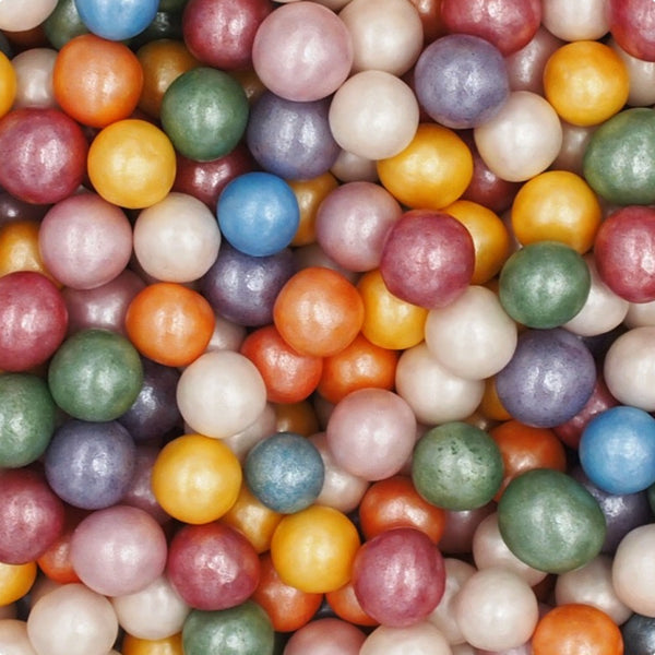 Shimmer Rainbow 8mm Pearls - No Dairy No Soy Halal Certified Sprinkles