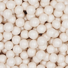 Shimmer White 8mm Pearls - Soya Free Vegan Sprinkles Cake Decoration (Top 14 Allergen Free, Naturally Sourced Ingredients, Plant-based, Clean Label Free From GMO, Hydrogenated Fat, Palm oil, BRC, Kosher, Halal & FDA)