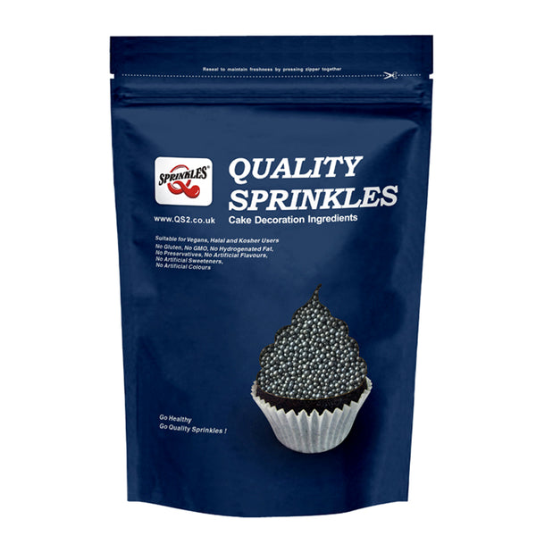 Shimmer Black Nonpareils - Soya Free Clean Lable Sprinkles For Cakes