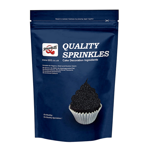 Black Confetti Dots - Nuts Free Clean Label Sprinkles Cake Decoration