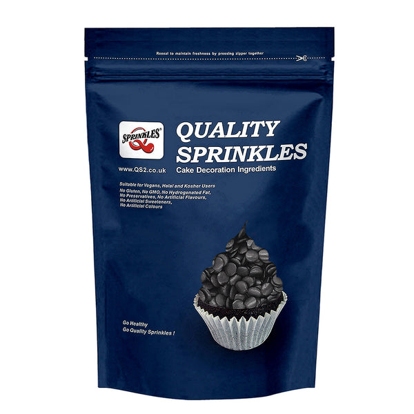 Black Confetti Sequins - No Dairy Nuts Free Sprinkles Vegan Sprinkles