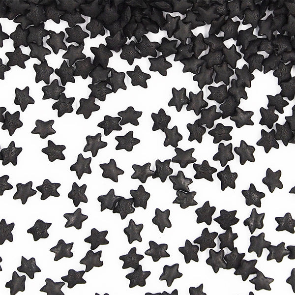 Black Confetti Star - Gluten Free Halal Certified Sprinkles For Cake