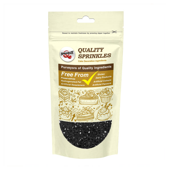 Black Confetti North Star - Gluten Free Halal Certified Sprinkles
