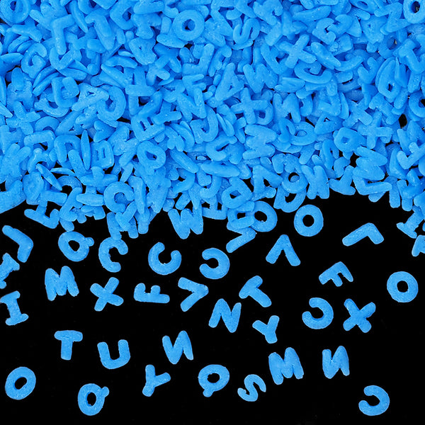 Blue Confetti Alphabets - No Gluten No Soya Halal Sprinkles Cake Decor