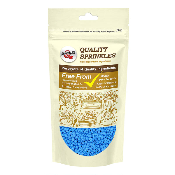 Blue Confetti Dots - Dairy Free Soya Free Sprinkles Cake Decoration