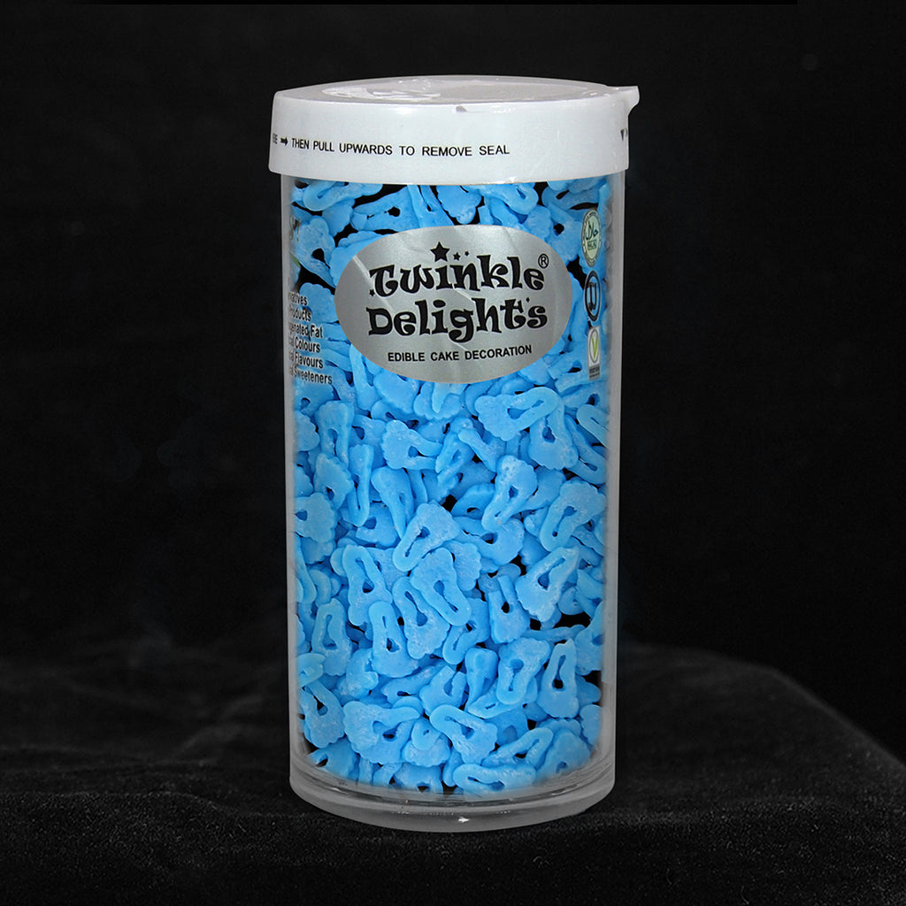 Blue Confetti Footprint - No Soy Clean Label Sprinkles Cake Decoration