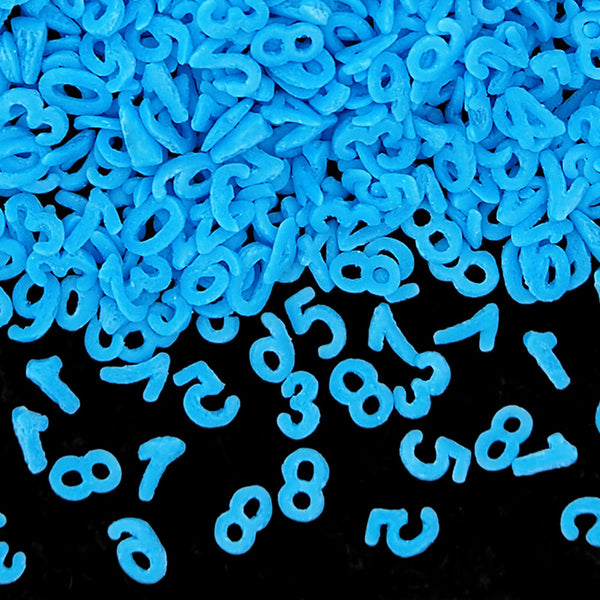 Blue Confetti Number - Soya Free Gluten Free Halal Sprinkles For Cake