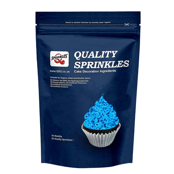 Blue Confetti Number - Soya Free Gluten Free Halal Sprinkles For Cake