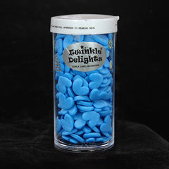 Blue Confetti Super Heart - No Gluten Halal Sprinkles Cake Decoration (Top 14 Allergen Free, Naturally Sourced Ingredients, Plant-based, Clean Label Free From GMO, Hydrogenated Fat, Palm oil, Certified Vegan, BRC, Kosher, & FDA)