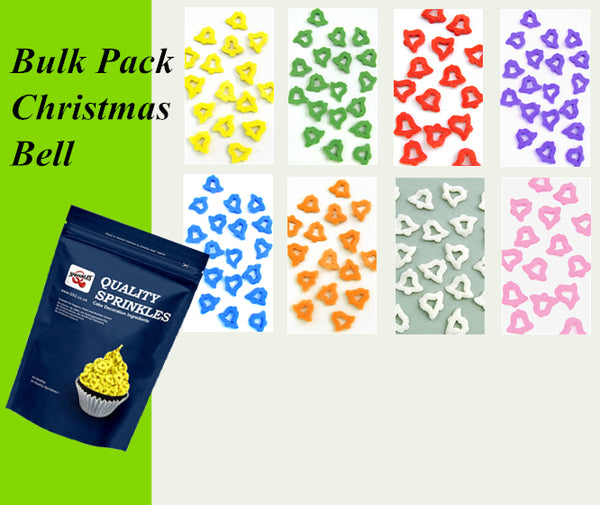 Bulk Pack Confetti Christmas Bell - No Gluten No Dairy Vegan Sprinkles