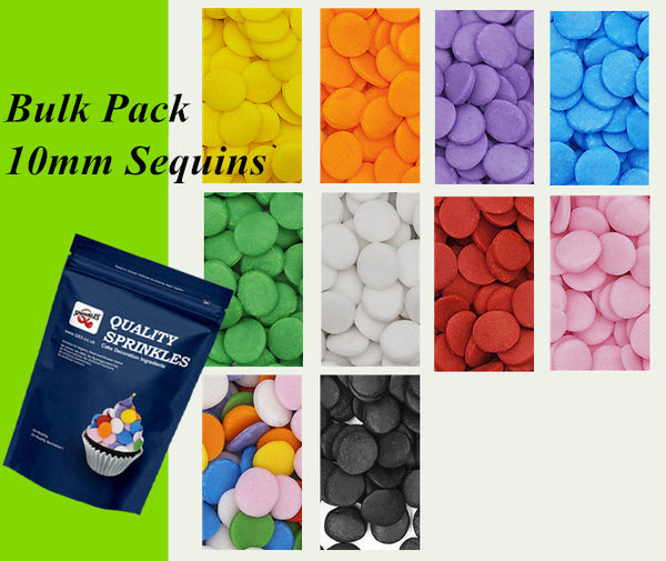 Bulk Pack Confetti 10MM Big Sequins - Clean Label Sprinkles Cake Decor