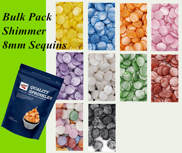 Bulk Pack Shimmer Confetti 8MM Big Sequins -  Dairy Free Sprinkles